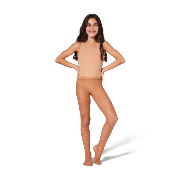 Capezio All-Over Rhinestone Fishnet Tight Girls Sizes