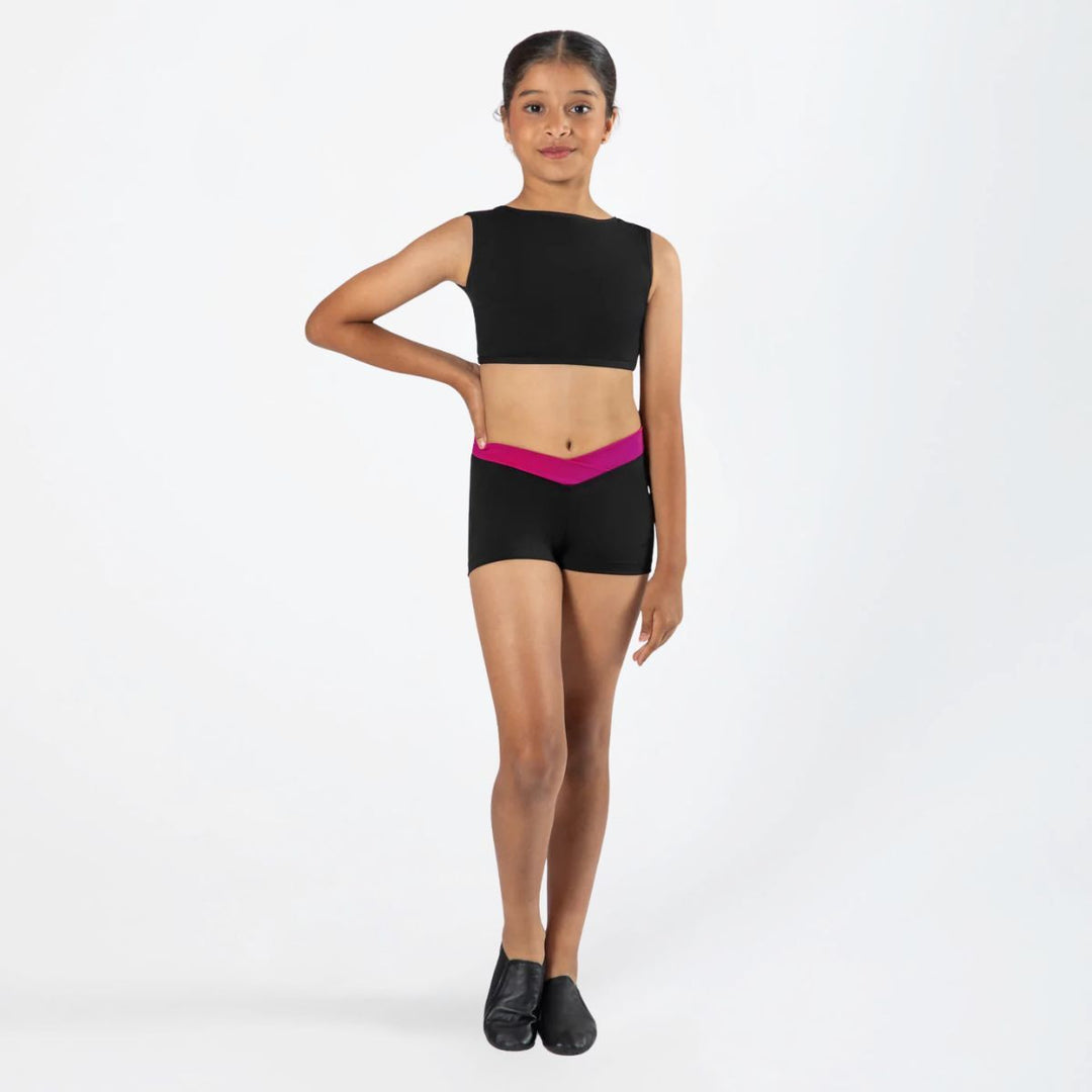 Energetiks Claudia Crossed V Waist Dance Short Children Size