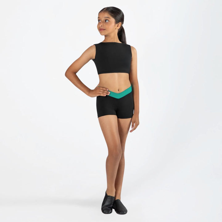 Energetiks Claudia Crossed V Waist Dance Short Children Size