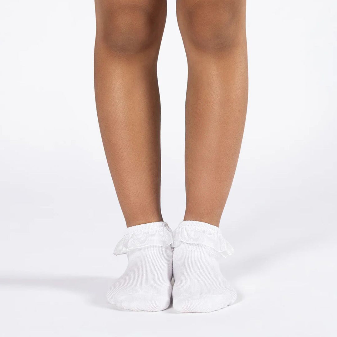 Energetiks Frill White Dance Socks Toddler &amp; Children Sizes