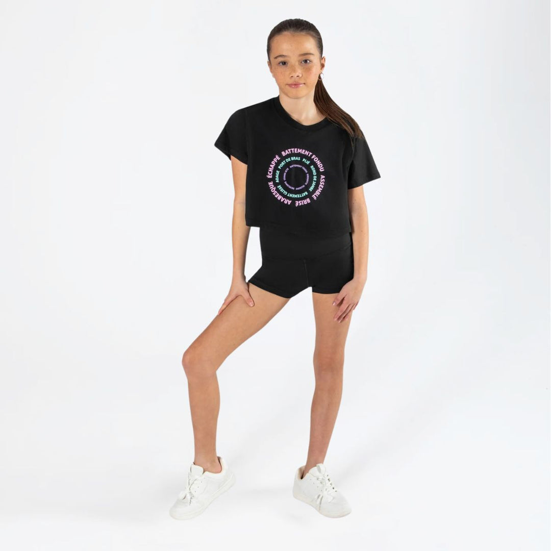 Energetiks Girls Graphic Parker Cropped Supportive Dance Tee