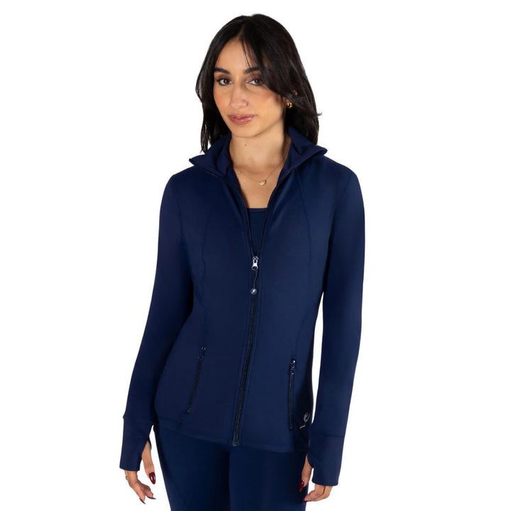 Energetiks Lara Fitted Sleeves Zip Pocket Jacket Womens Size
