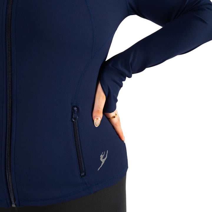 Energetiks Lara Fitted Sleeves Zip Pocket Jacket Womens Size