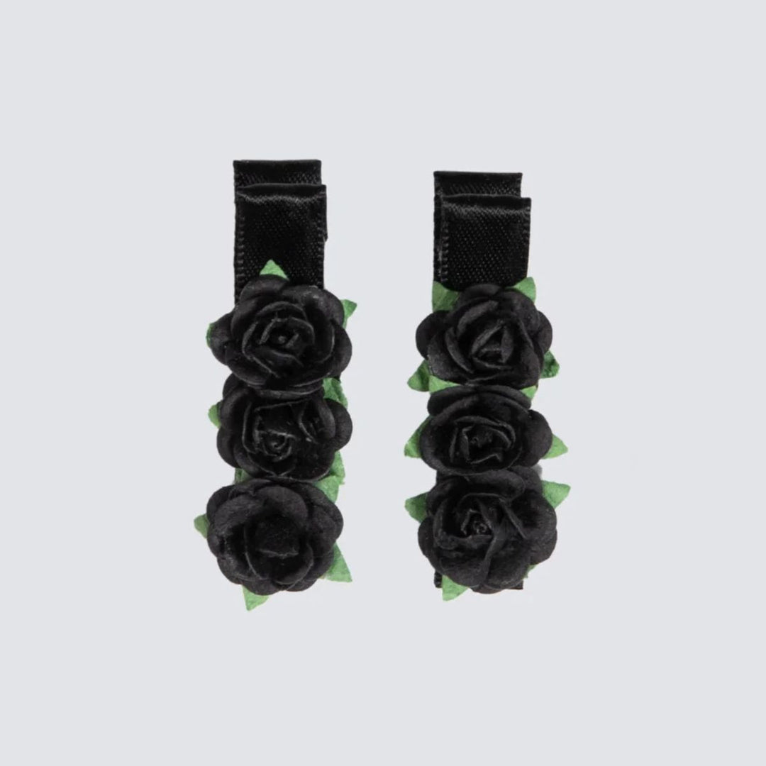 Energetiks Satin Floral Blossom Hair Clips Two Hair Clips