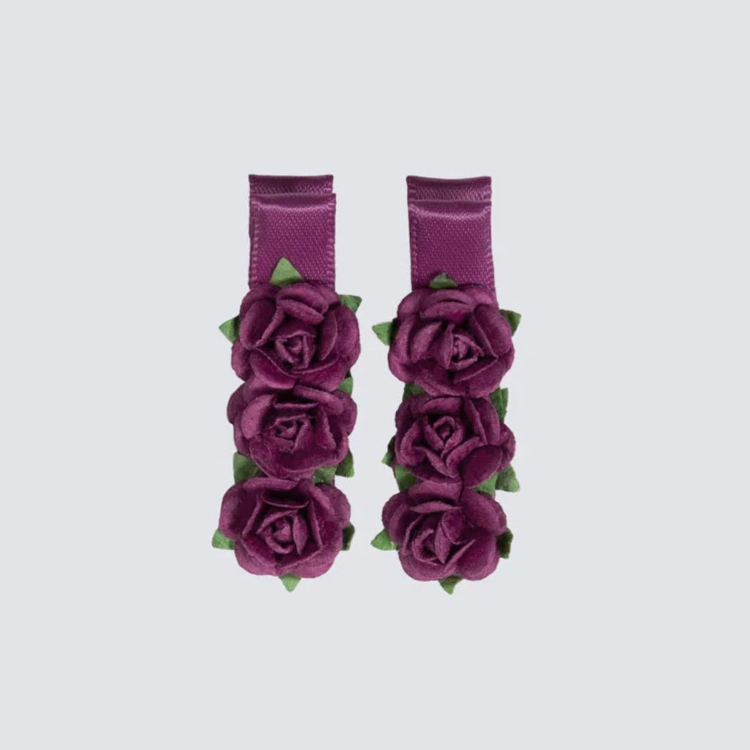 Energetiks Satin Floral Blossom Hair Clips Two Hair Clips