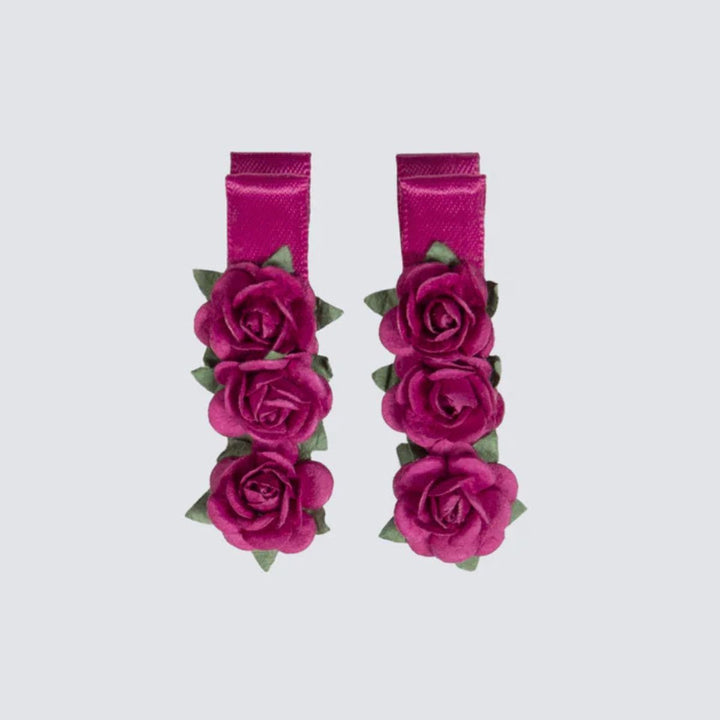 Energetiks Satin Floral Blossom Hair Clips Two Hair Clips