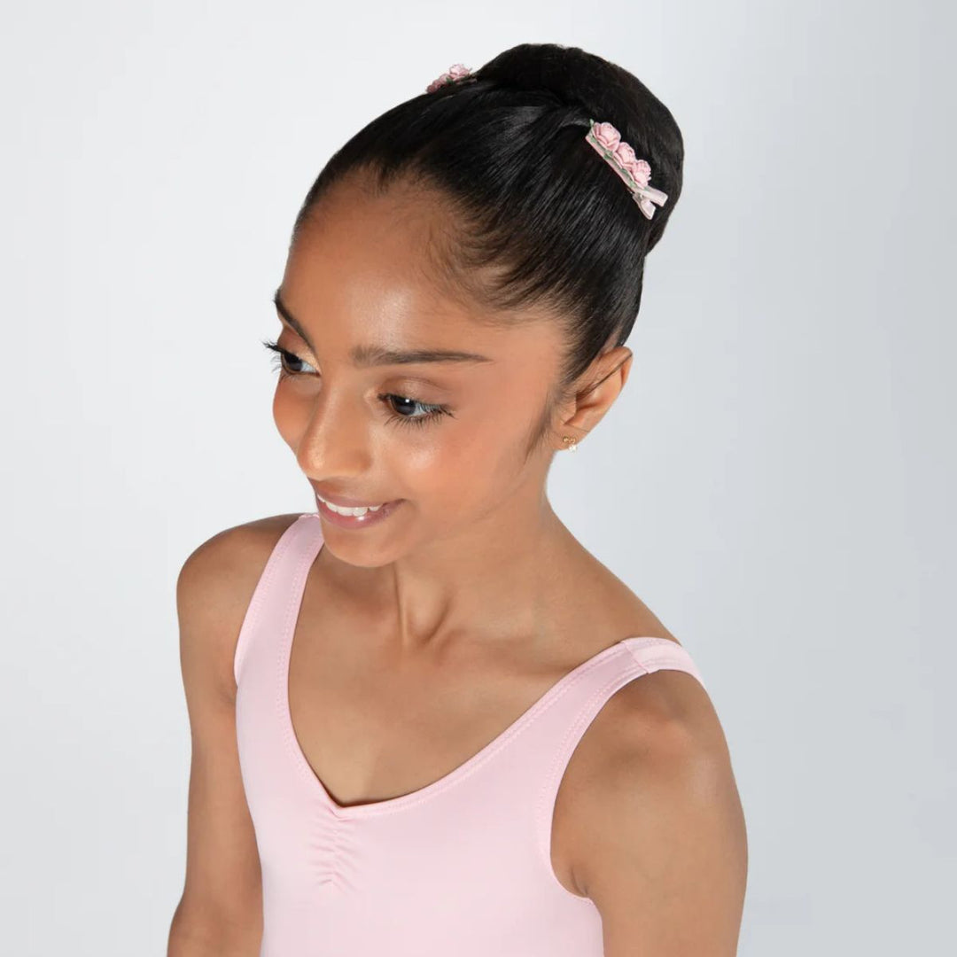 Energetiks Satin Floral Blossom Hair Clips Two Hair Clips
