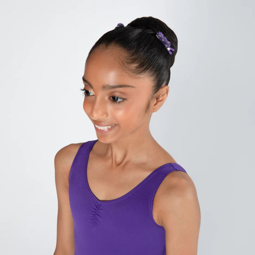 Energetiks Satin Floral Blossom Hair Clips Two Hair Clips