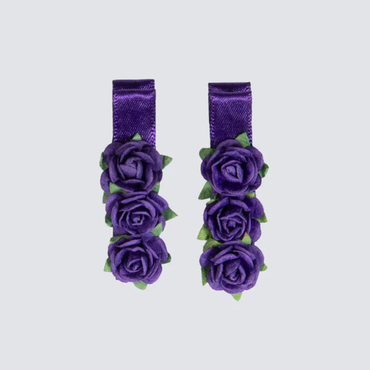 Energetiks Satin Floral Blossom Hair Clips Two Hair Clips