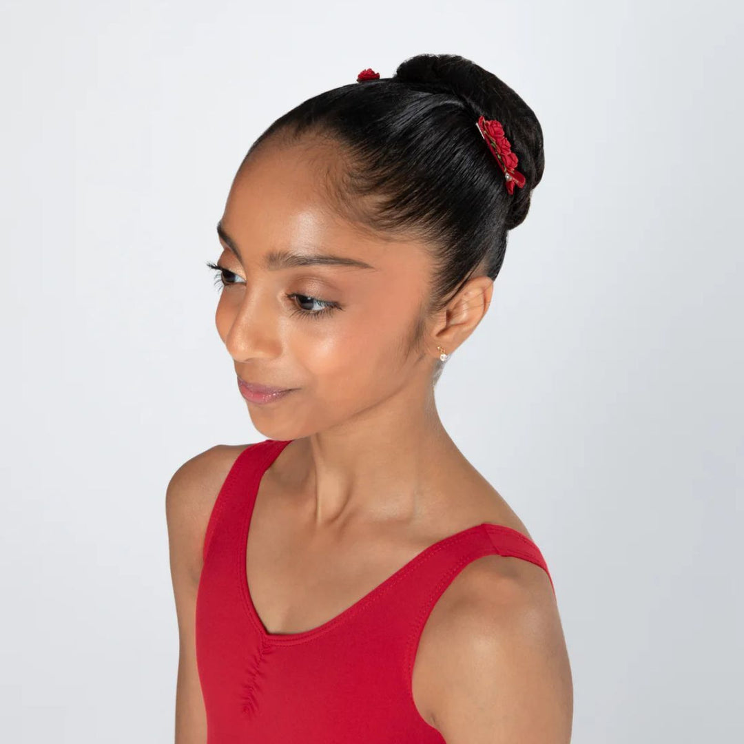 Energetiks Satin Floral Blossom Hair Clips Two Hair Clips