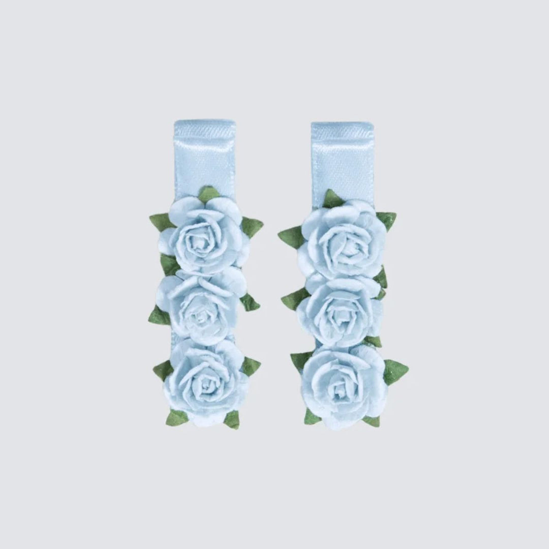 Energetiks Satin Floral Blossom Hair Clips Two Hair Clips