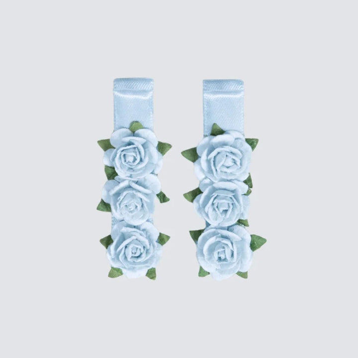 Energetiks Satin Floral Blossom Hair Clips Two Hair Clips