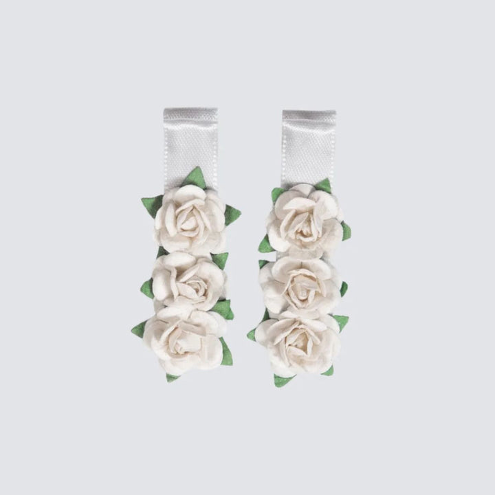 Energetiks Satin Floral Blossom Hair Clips Two Hair Clips