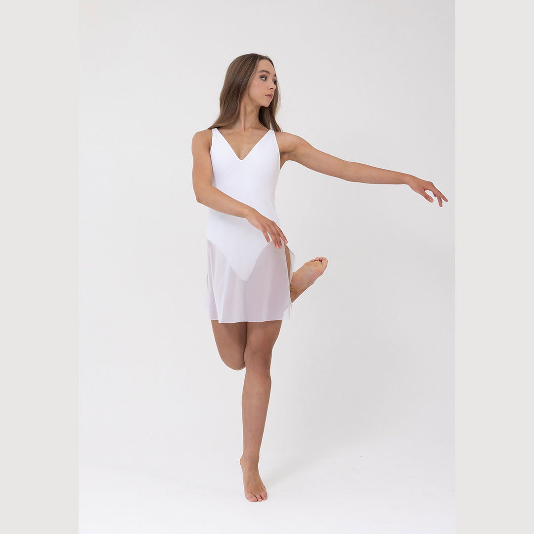 Studio 7 Dancewear Celine Dress girl wearing White