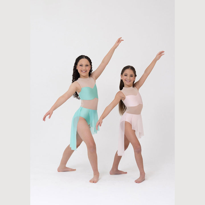 Studio 7 Dancewear Hailey Mesh Bandeau Lyrical Womens Dress Pale Pink and Mint