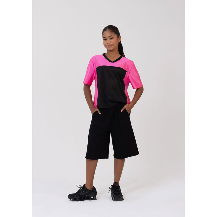 Studio 7 Dancewear Jordan Team Adults Hip Hop Top Black/Hot Pink side