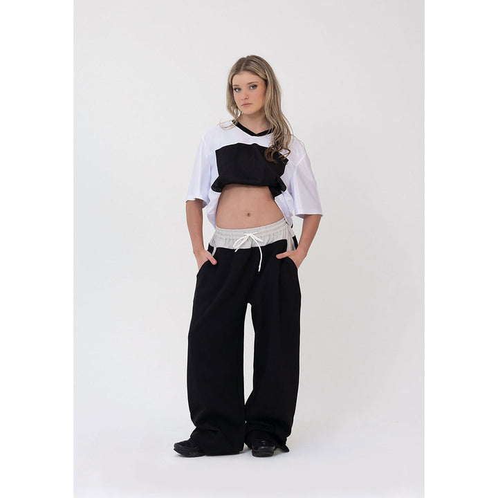Studio 7 Dancewear Jordan Team Hip Hop Top Black/White worn