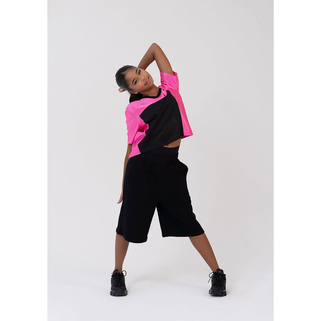 Studio 7 Dancewear Jordan Team Hip Hop Top Black/Hot Pink worn