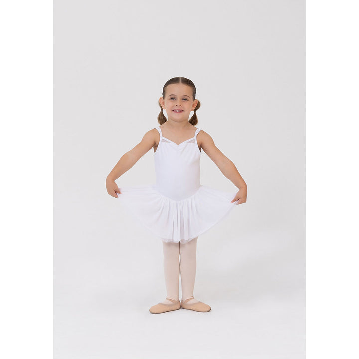 Studio 7 Dancewear Pixie Dress girl wearing White