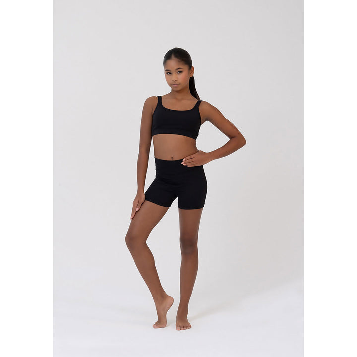 Studio 7 Dancewear Raya High Waisted Girls Dance Short Black detail