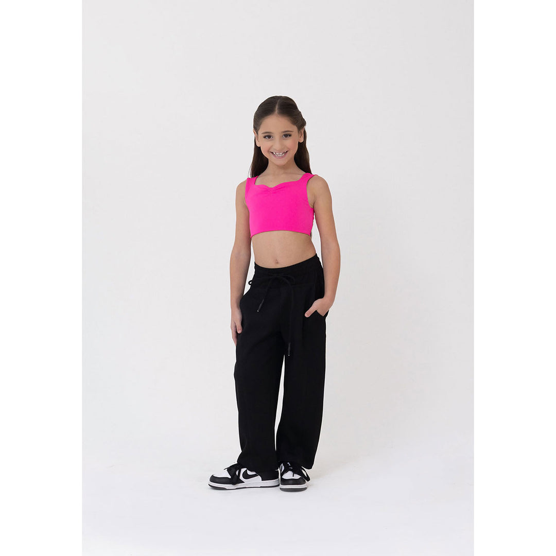 Studio 7 Dancewear Renee Reversible Womens Crop Top Hot Pink detail