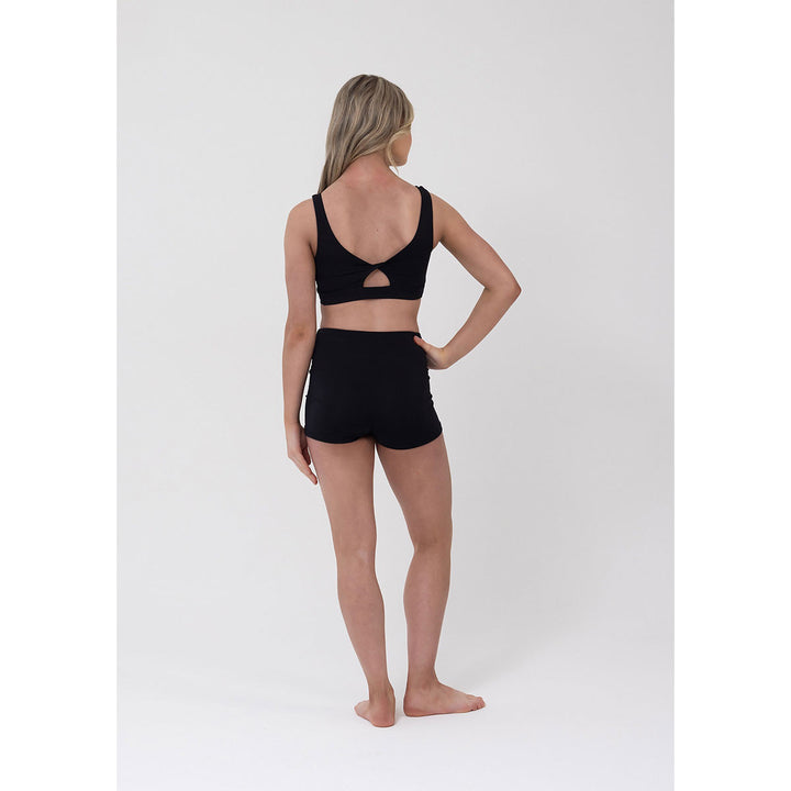 Studio 7 Dancewear Renee Reversible Girls Crop Top Black back