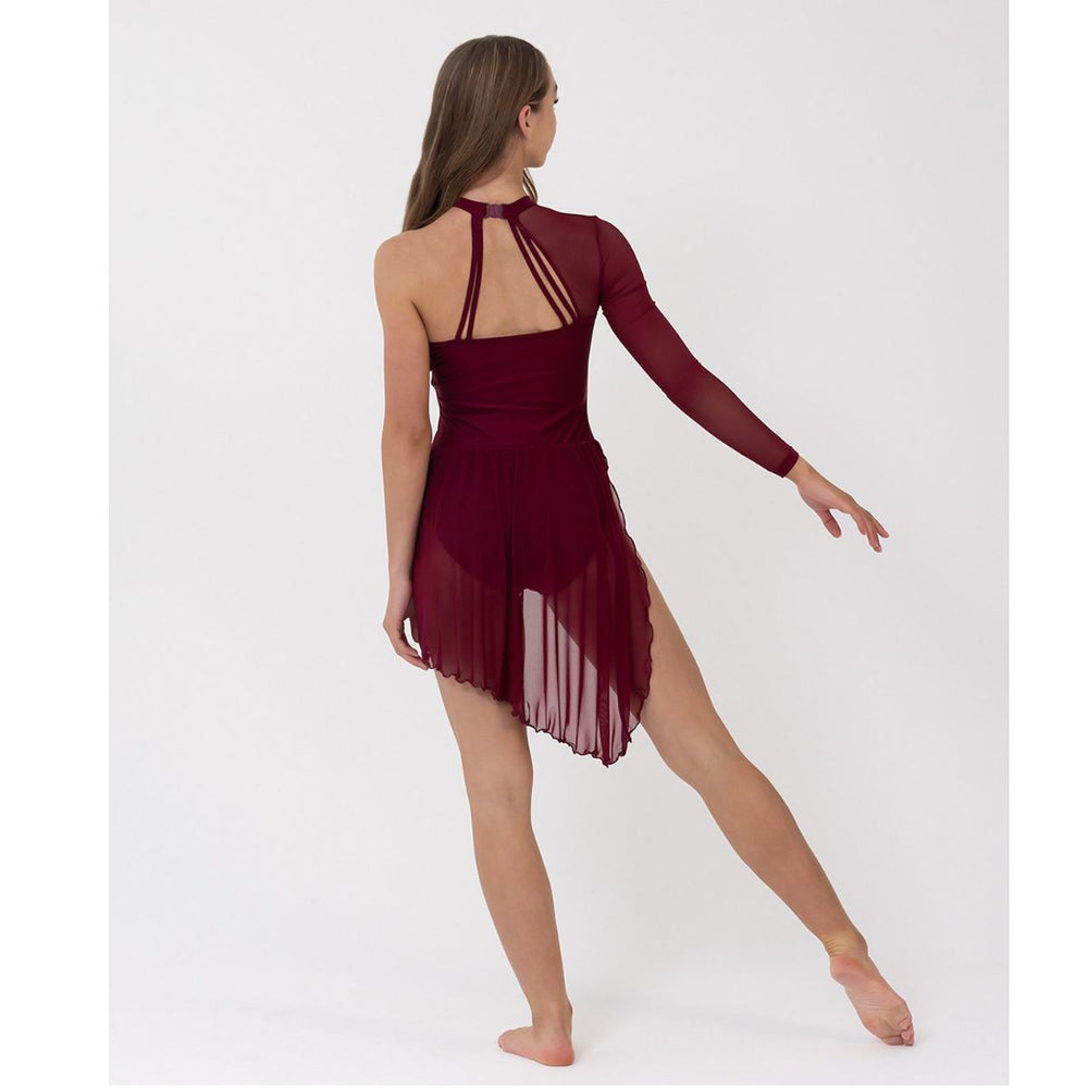 Studio 7 Dancewear Womens Asymmetrical Lyrical Dress ADD48 Burgundy back
