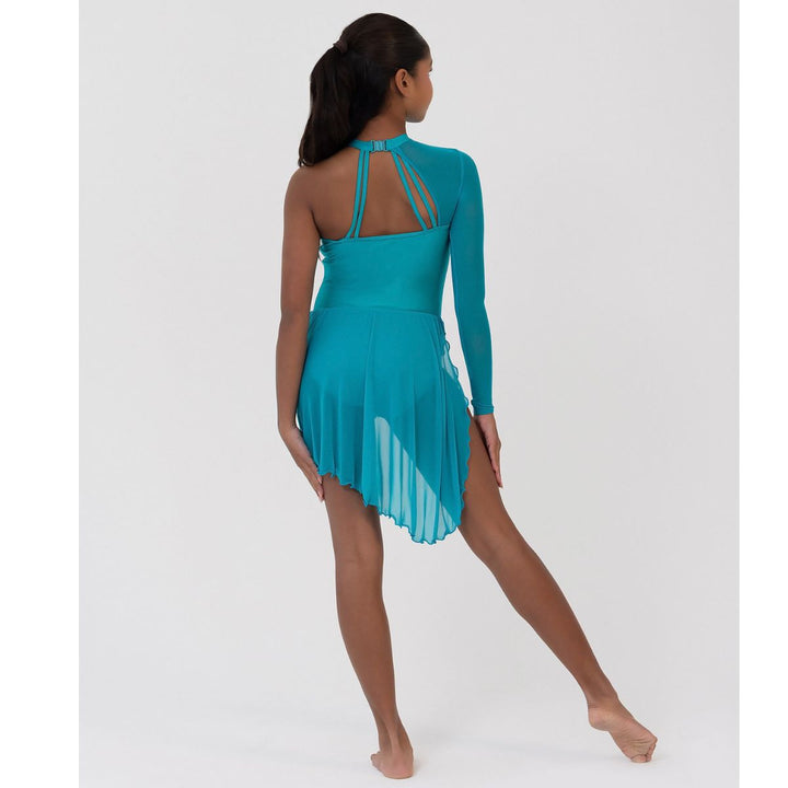 Studio 7 Dancewear Girls Asymmetrical Lyrical Dress CHD48 Kingfisher back