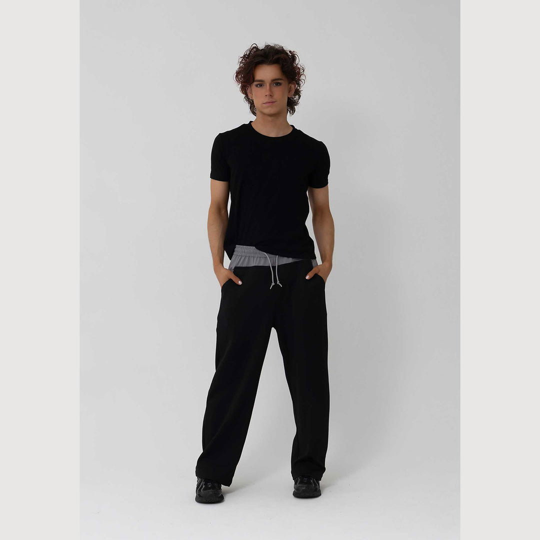 Studio 7 Dancewear Locky Track Pant man wearing Black/Grey