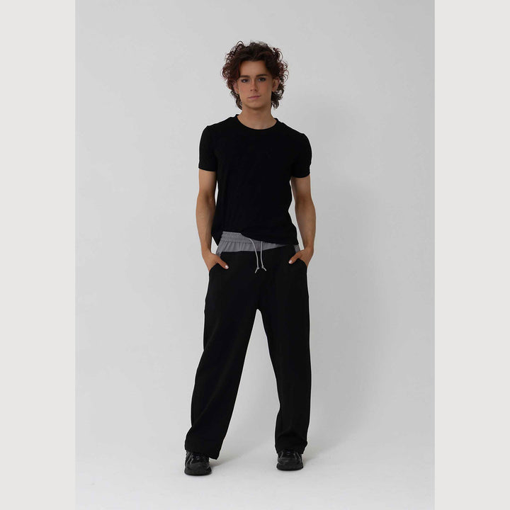 Studio 7 Dancewear Locky Track Pant man wearing Black/Grey