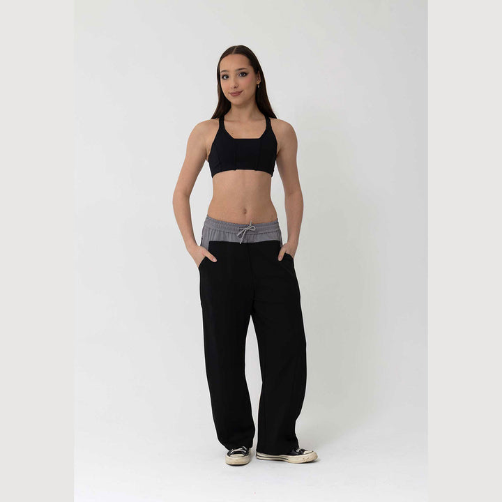 Studio 7 Dancewear Locky Track Pant in Black/Grey