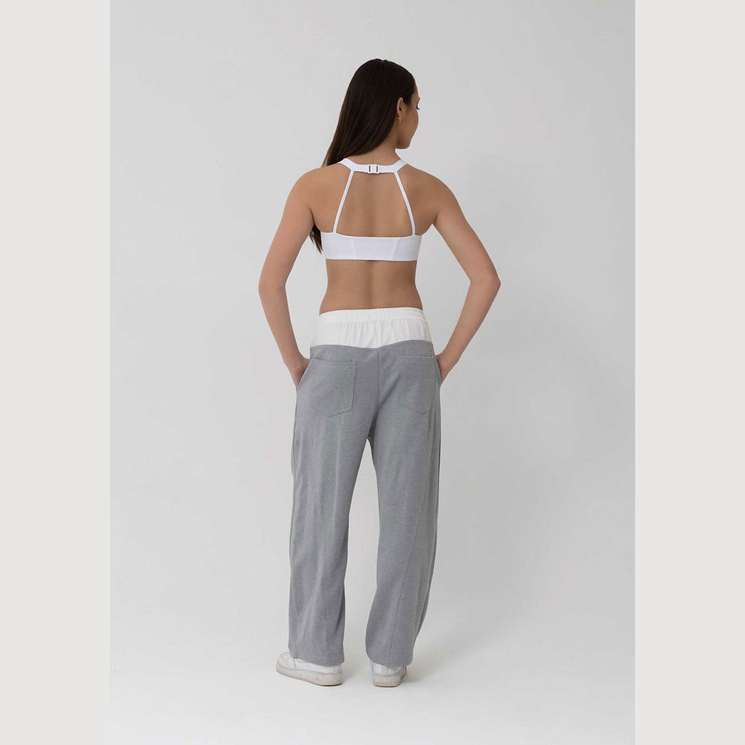 Studio 7 Dancewear Locky Adults Track Pant Grey/White back