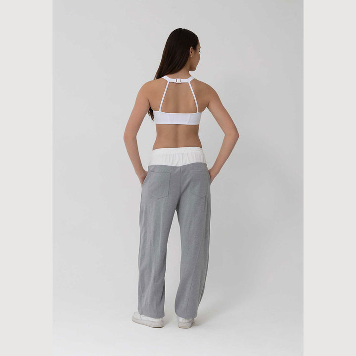 Studio 7 Dancewear Locky Adults Track Pant Grey/White back