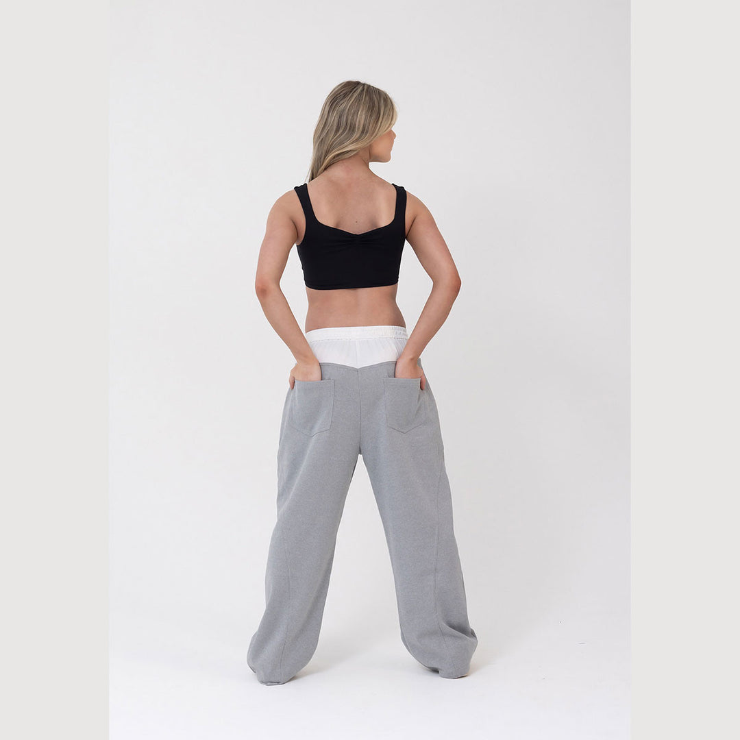 Studio 7 Dancewear Locky Adults Track Pant Grey/White hip hop styling