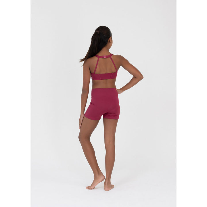 Studio 7 Dancewear Remi Girls Crop Top Crimson detail