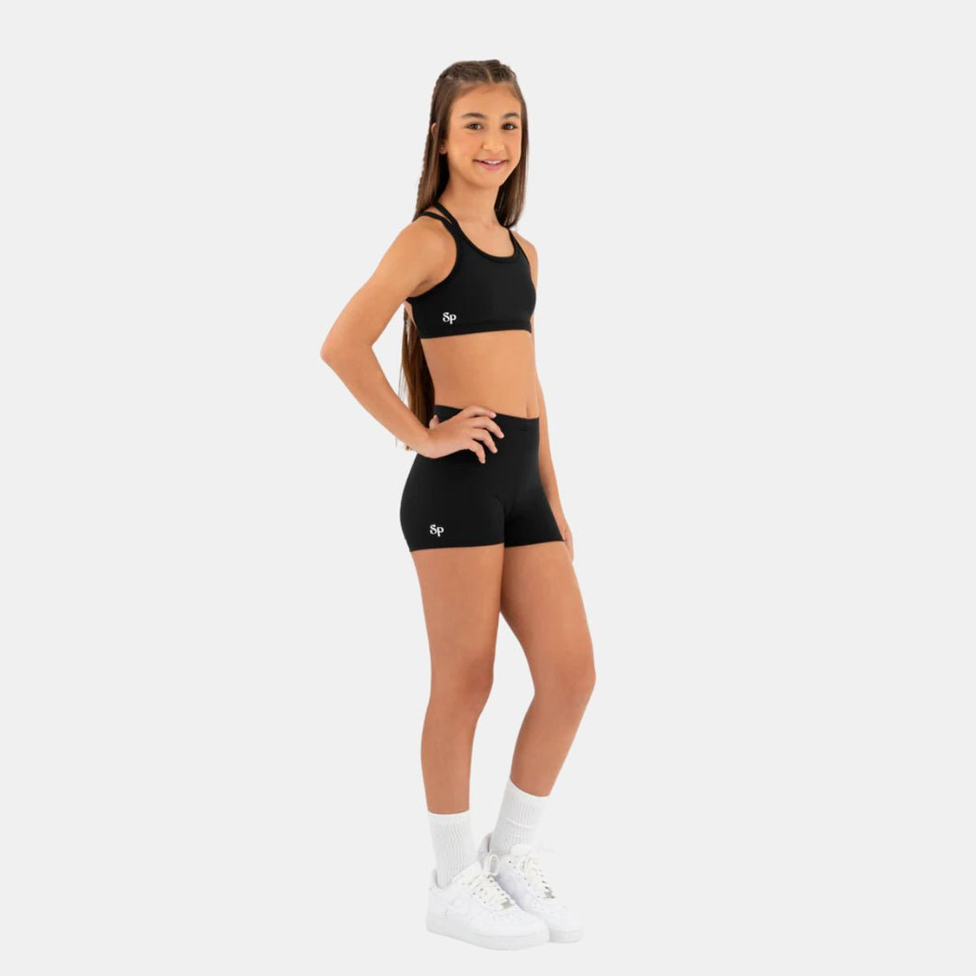 Sylvia P Black Lycra Gymnastics &amp; Dance Short Children Sizes