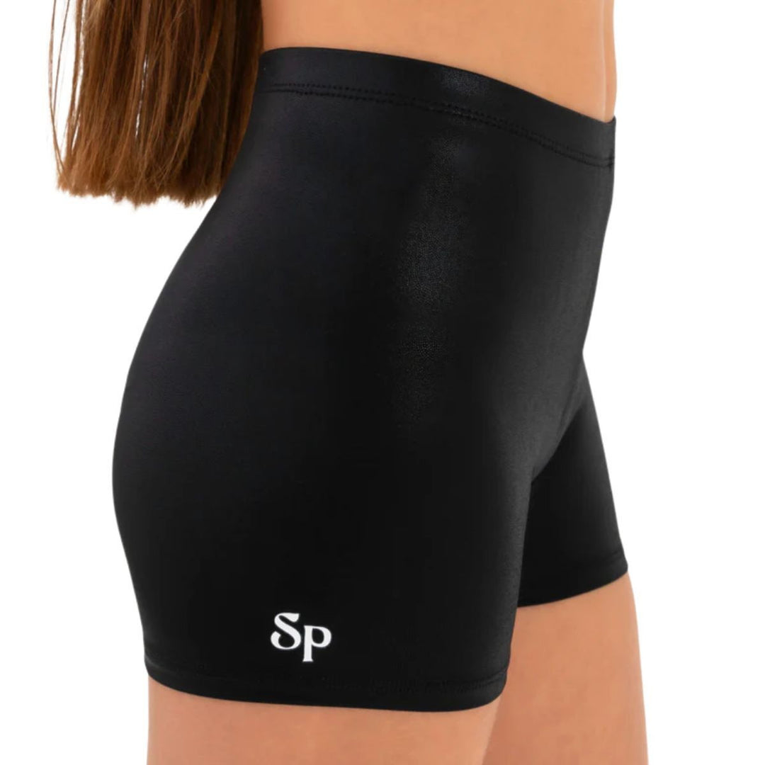 Sylvia P Black Mystique Gymnastics Short Children Sizes
