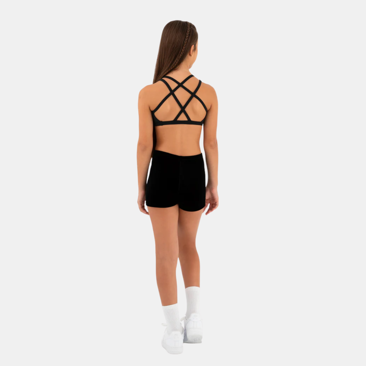Sylvia P Black Velvet Gymnastic &amp; Dance Short Children Sizes