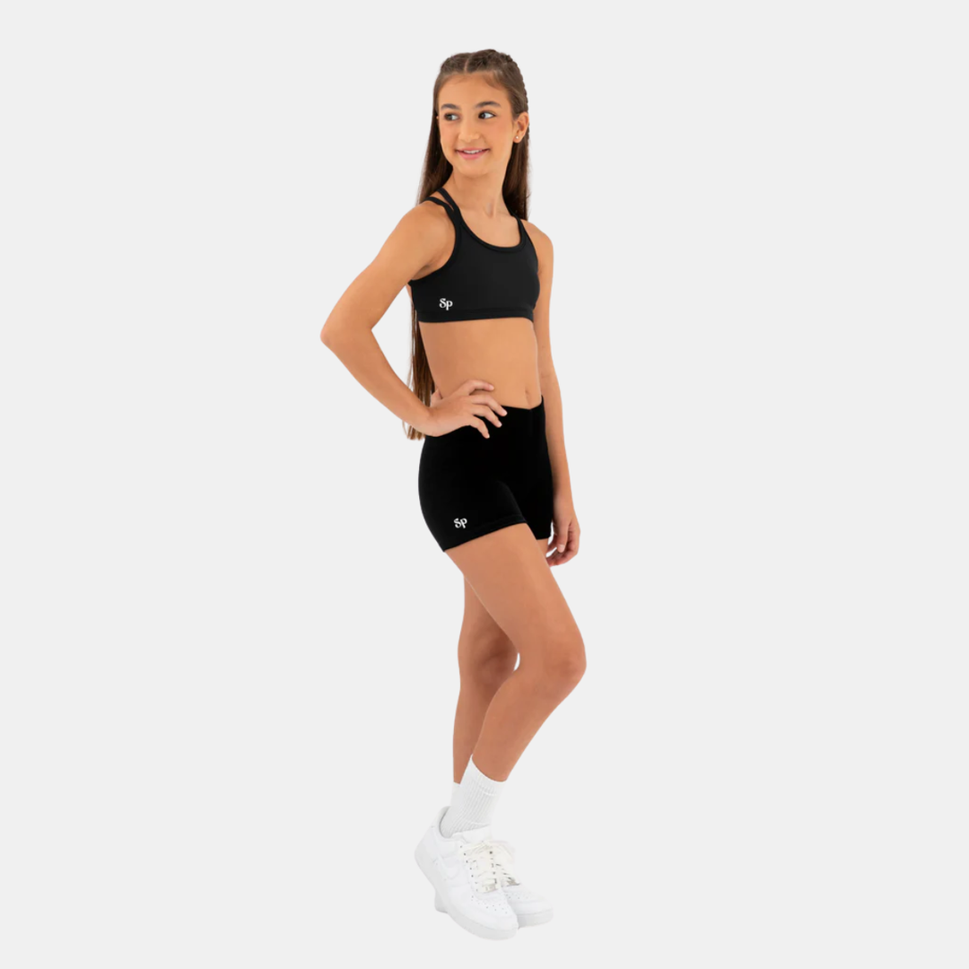 Sylvia P Black Velvet Gymnastic &amp; Dance Short Children Sizes